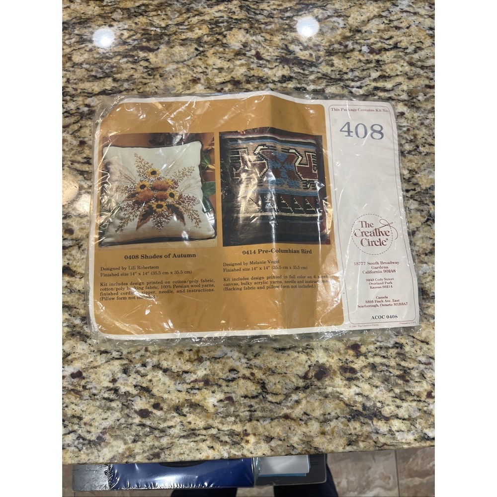 The Creative Circle Shades Of Autumn Embroidery 14" Pillow Needlepoint Kit 0408